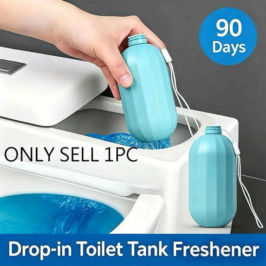 Blue Fresh Water Scented Household Toilet Odor Eliminator Cleaner, No Wiping Required, Liquid Form, Effective Smell Remover for Toilets, Home Cleaning Products