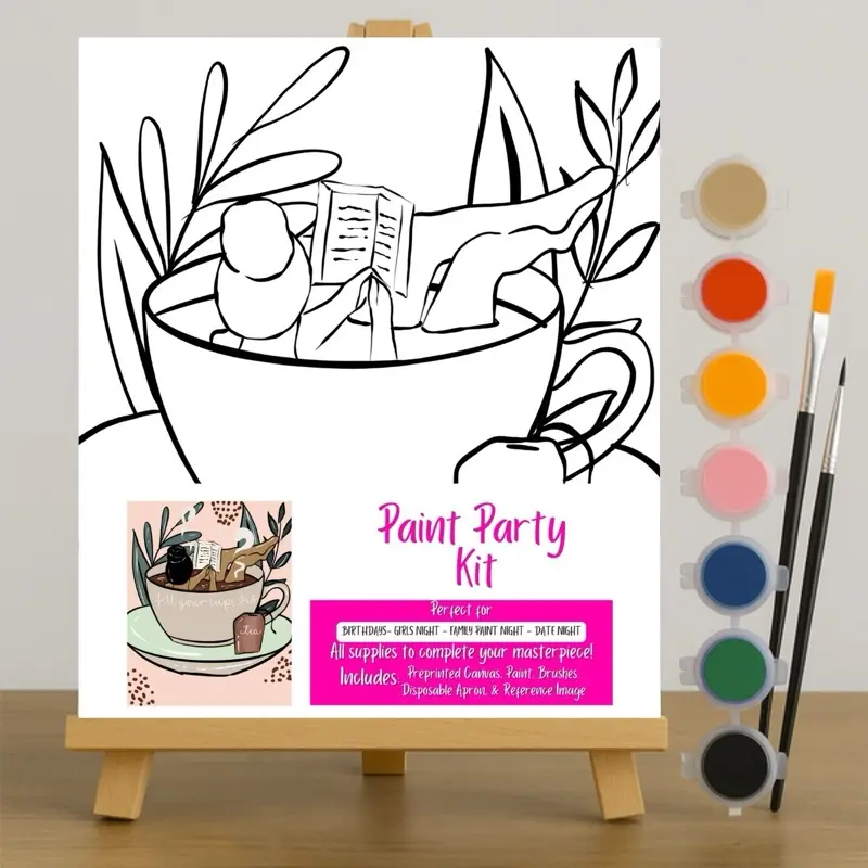 Paint Party Canvas Sip and Paint Kit Paint Party Canvas Sip and Paint Kit