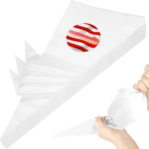 20 Inch icing bags Disposable,  200 count Large Pastry Bags Disposable, Thick Plastic Non-Slip Anti-Burst Cake Decorating Bag for Frosting Decorating Cake Cupcake Cookie, Easy to Squeeze