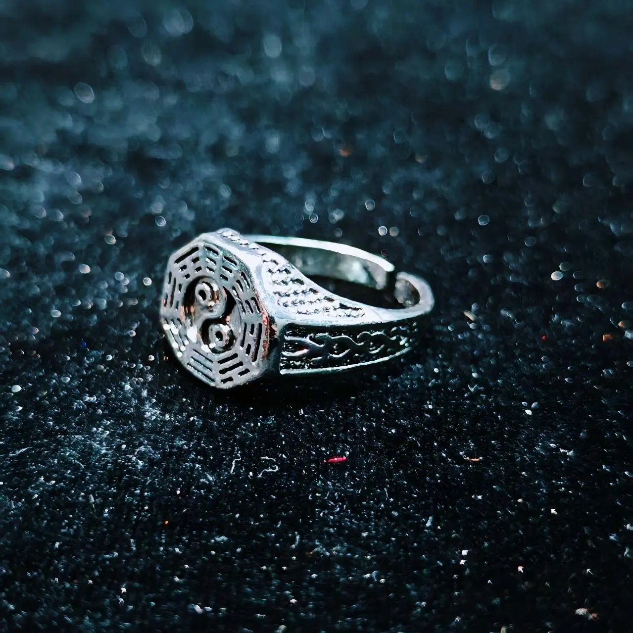 Handcrafted Stainless Steel Yin Yang Bagua Signet Ring | Vintage Openwork Tai Chi Symbol Ring | Hip Hop Streetwear Jewelry