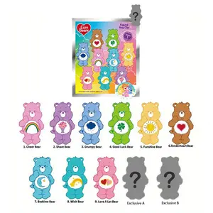 1PC CareBears Officially Licensed Series of Blind Bags Cute Anime Character Blind Bag Keychain Schoolbag Keys Pen Pouch Pendant Random One Character Value Surprise Bag Surprise Gift For Fans Family and Friends blind box Clip