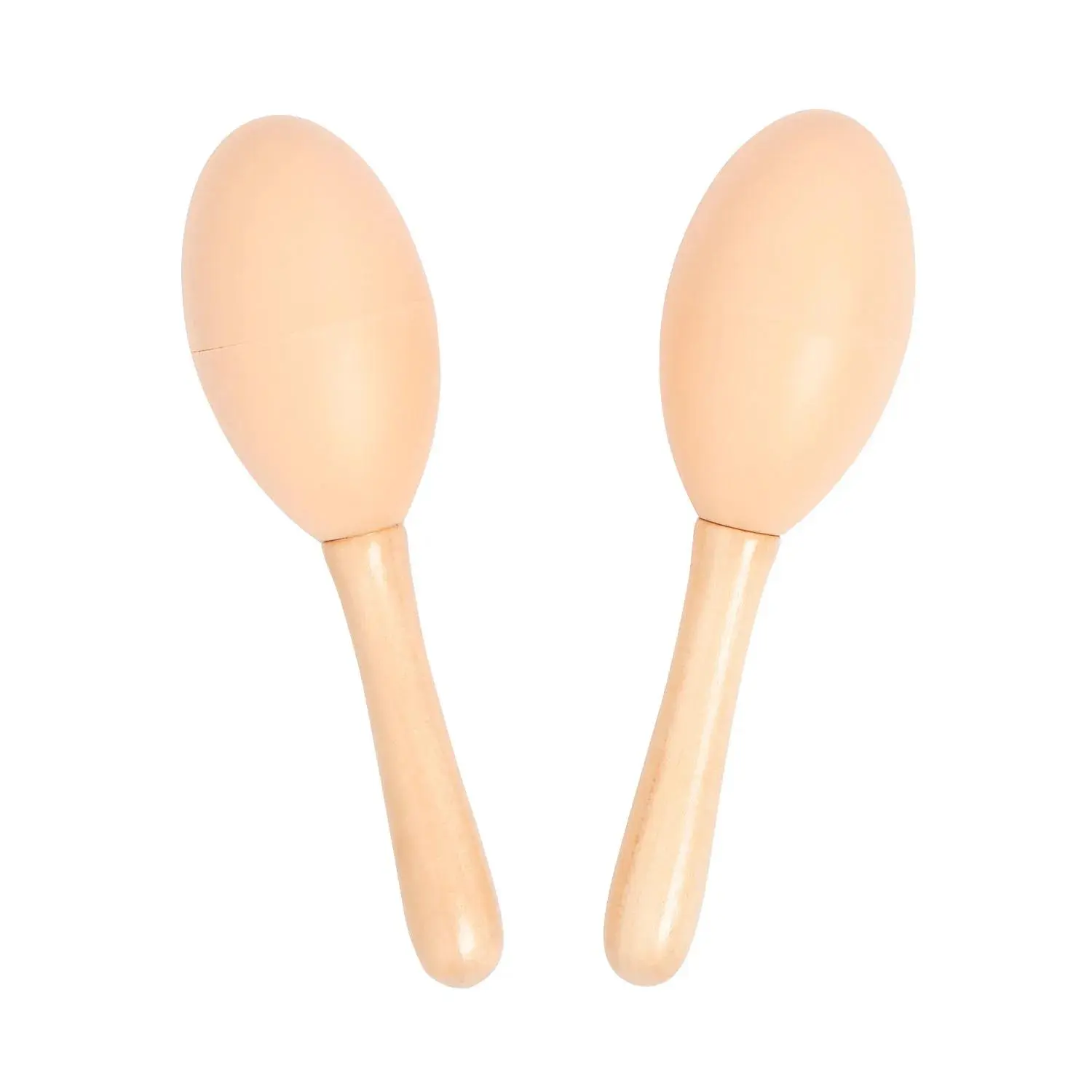 5" DIY Mini Classic Tan Plastic Maraca Music Shakers - 24 Pc.
