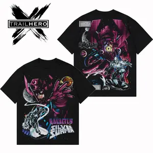 TRAIL HERO - GALACTUS X SILVER SURFER Premium Acid Washed Hoodie T-Shirt, En Sabah Nur Hoodie Shirt, Character Comics Fans Shirt, Superhero Washed Shirt, Comic Book Fans T-Shirt, Superhero Graphic Tee Cotton