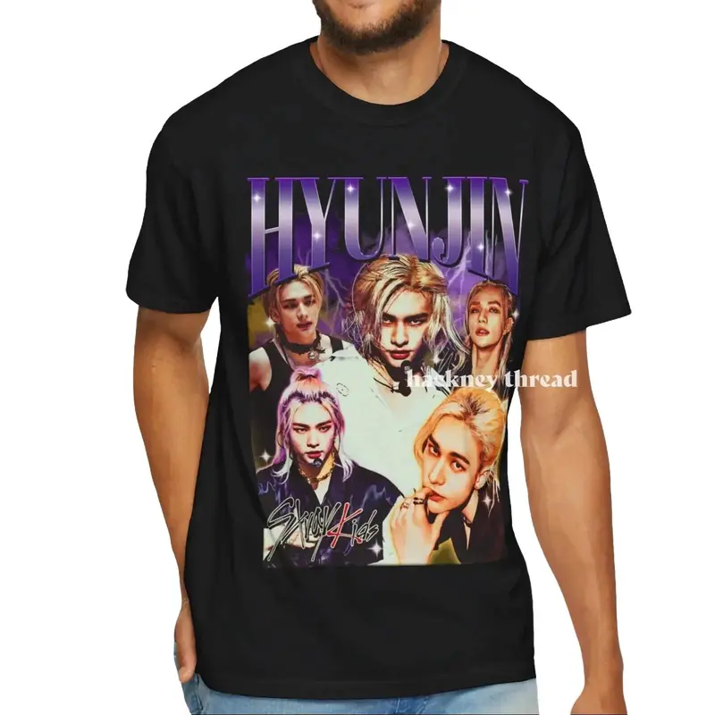 Hyunjin T-shirt, Retro Bootleg Kpop Shirt,T Shirt Men Women Size S-5XL