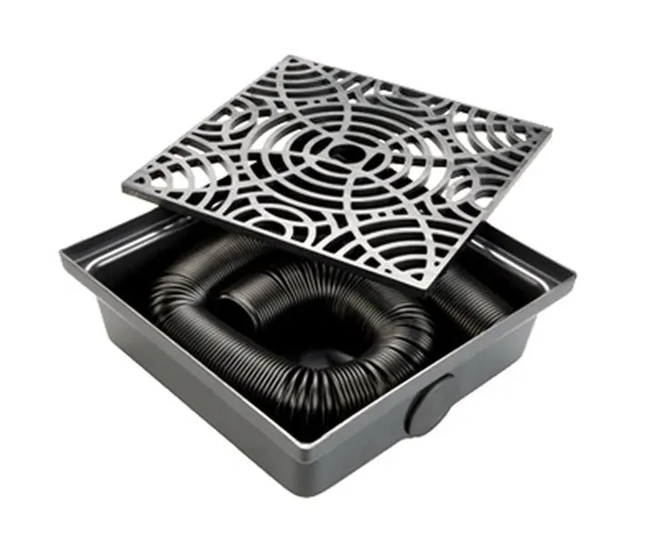Amerimax Home Products StealthDrain Resin Catch Basin, Space-Saving Water Management for Home & Sports Areas, No Digging Required, Compact, Diverts Damaging Rainwater