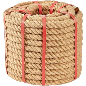 Jute Rope 1 Inch x 100 FT,  Rope Twisted Heavy Duty Jute Rope, Manila Rope for  Decor Crafts Swing Rope Railing Climbing Decorating