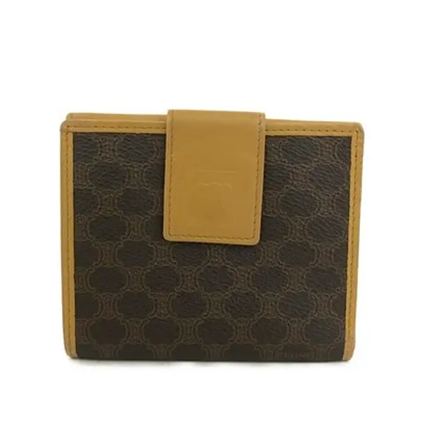 Pre-owned Celine Other Other Macadam Pvc Bifold Wallet Purse Brown 12697768158/672164