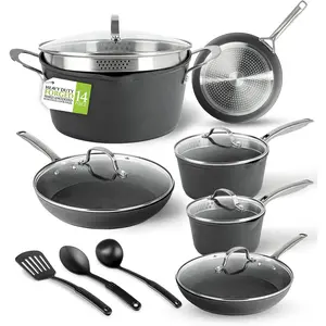 Granitestone ArmorMax 14 Piece Induction Hard Anodized Set with Utensils