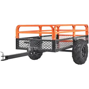 VEVOR Heavy Duty ATV Trailer Tow Behind Dump Cart, 17 Cu. Ft. 600lbs Capacity, Pull Behind Steel Yard Wagon Dump Trailer for Tractor Lawn Mower Garden with 16in TiresVEVOR Super Brand Day