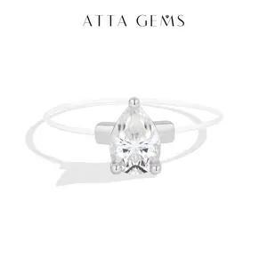 ATTAGEMS Invisible Band Solitaire Ring - Round-Pear Cut Lab-Grown Moissanite Gemstone Women's Jewelry, Special Gift for Anniversary, Party R373 summerwins,summerwins