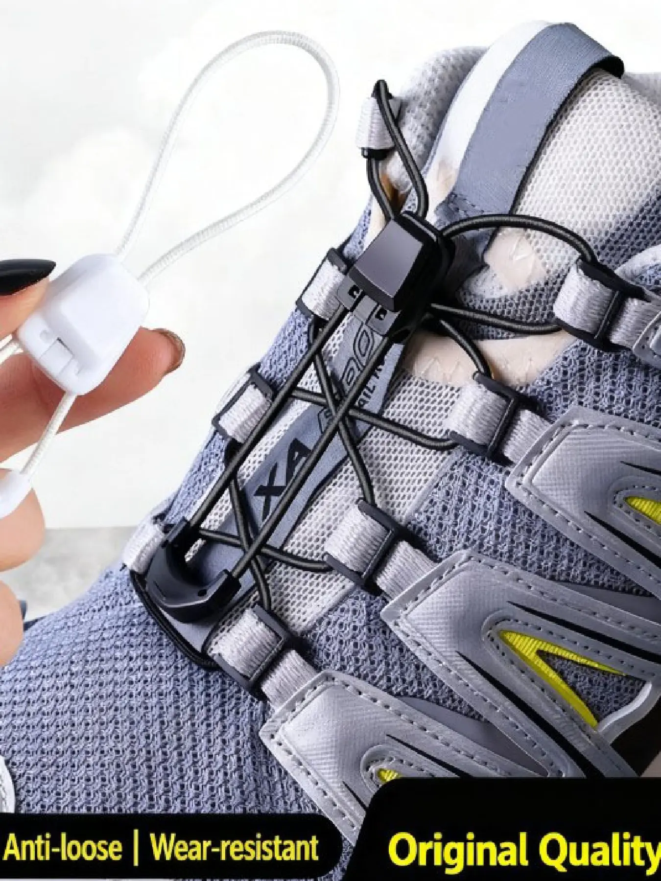 Unisex Salomon Lazy Shoe Laces Buckle, Secure Lace Up, No-Tie Sports Sneakers, Round Original Trekking Shoe Drawstring, Men & Women, 1 Pair, Shoelace