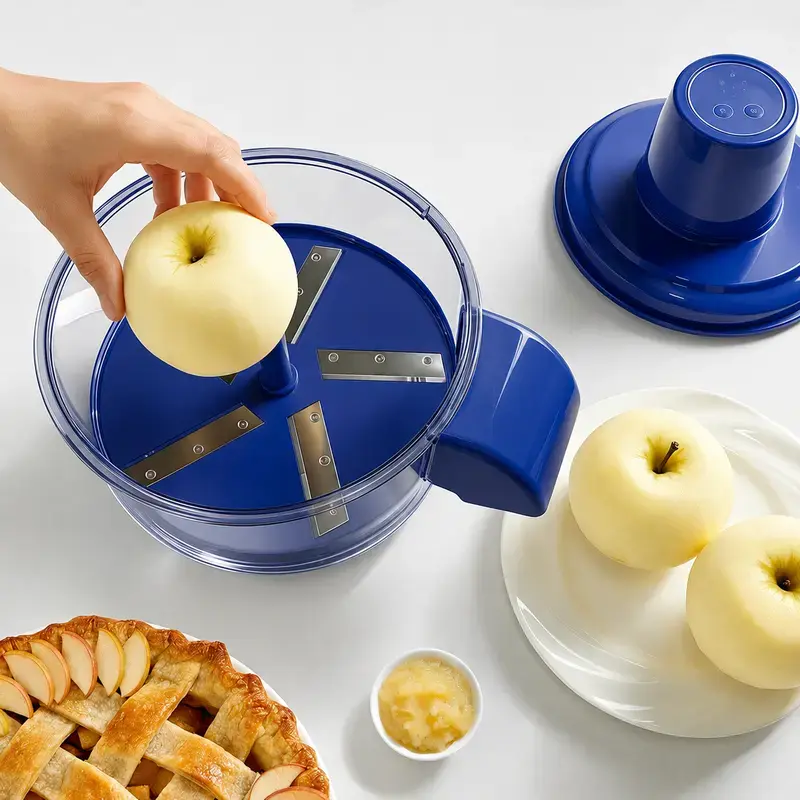 Smart Compact Modern Plastic Body Single Unit Automatic Multifunctional Potato & Garlic Peeler - Rechargeable Home Kitchen Aid, Durable Vegetable Slicer, Blue Kitchen Utensil, New Year & Holiday Gift