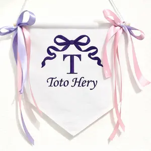 Personalized Baby Name Banner – Custom Embroidered Door Sign for Newborn | Nursery Decor | Choose Name & Color