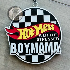 Hot mess boy mama car freshie