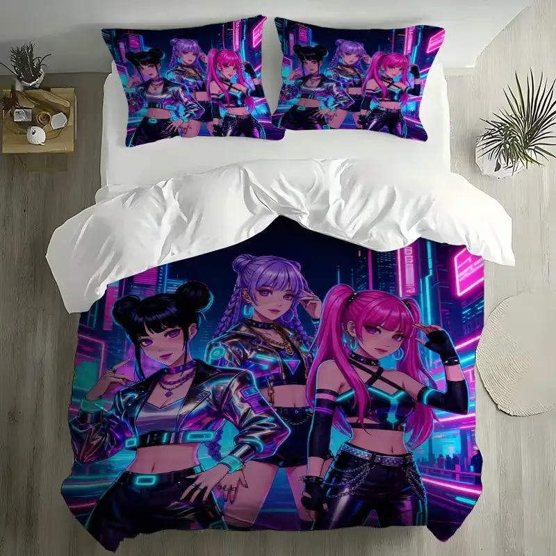 3-Piece Bedding Set, Digital Print Duvet Cover, Cool Girl Design, Soft Comfortable Fabric, Suitable for Bedroom, Hotel, Valentine's Gift, Soft Bedding Sets, Comfy Bedding Sets