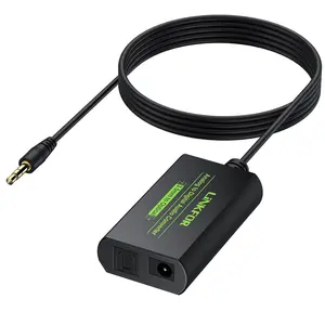 LiNKFOR 3.5mm to SPDIF Converter Analog to Digital Audio Adapter for Enhanced Sound Toslink Optical Output 3.5mm to Optical with Optical Cable for Amplifiers & Soundbars