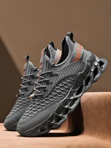 Men's Letter Print Tape Design Training Shoes, Casual Sporty Breathable Comfortable, Fashionable Workout Sneakers for Daily Wear, Casual Running Footwear