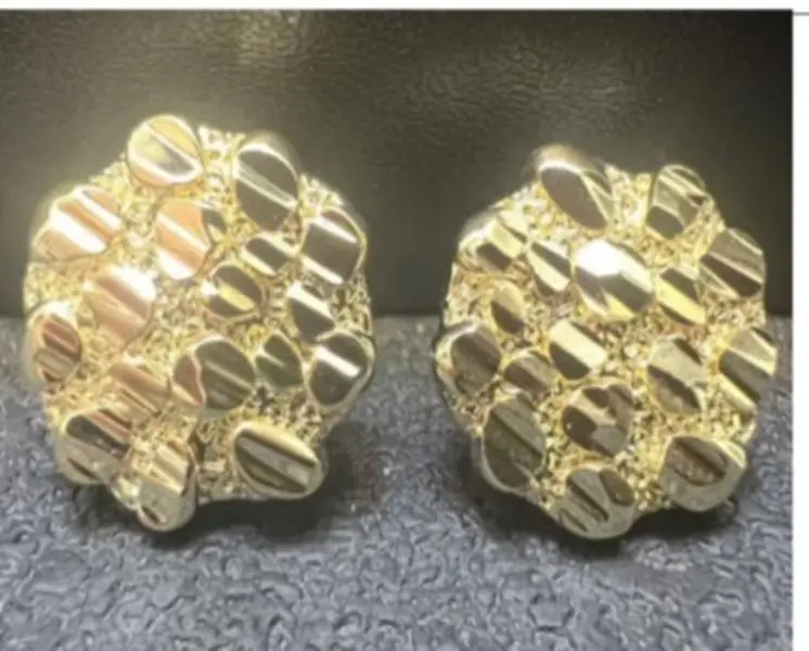 10k Gold Nugget Earrings, Fine Jewelry Accessories for Women