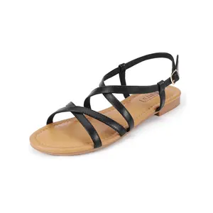 IDIFU Wide Feet Sandals, Strappy Sandals for Women Open Toe Slingback Ankle Strap Flat Sandals Summer Beach Wedding Bridal Prom Party Work Office Dress Sandals Comfortable Trendy Casual Dressy Sandals