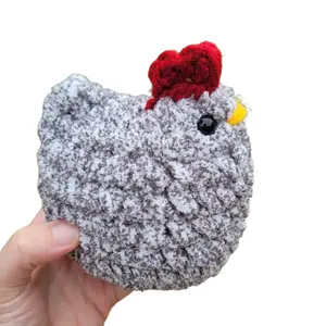 Crochet Chunky Chicken Speckled Brown, Handmade by Crafty Mama