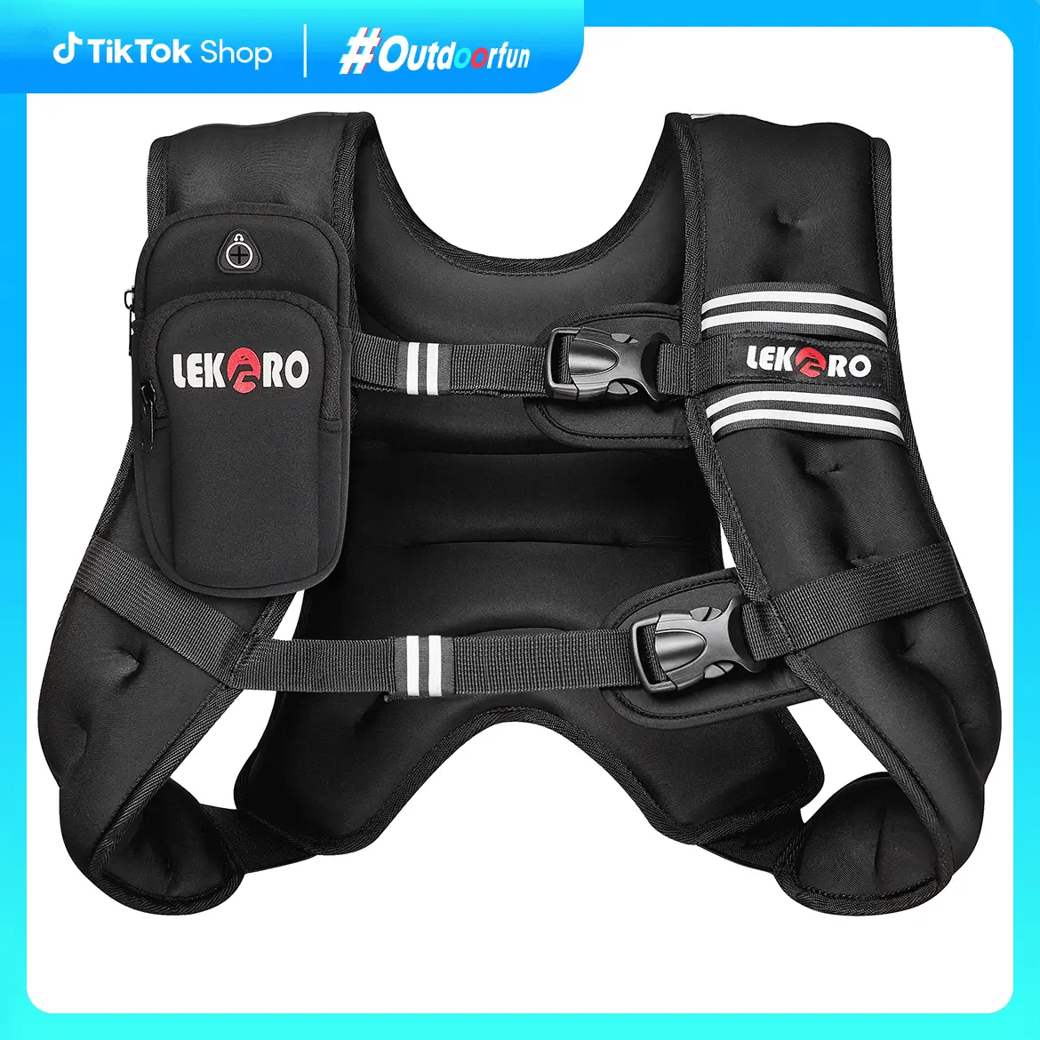 LEK&Auml;RO Weighted Vest 6lbs8lbs12lbs16lbs20lbs25lbs30lbs Weights Vest for Women Men with Reflective Stripe for Workout Strength Training Runnin
