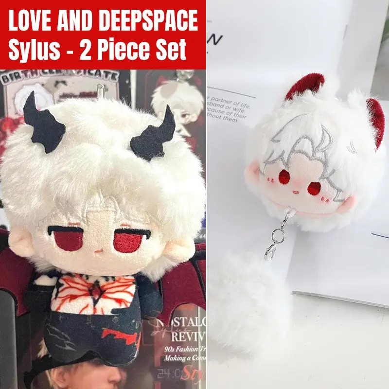2count, 2026 Love and Deepspace 10cm/3.93in kawaii Sylus anime plushie set, Kawaii Stuffed Animals, Stuffed animal gifts, Contains a plush doll and plush tail keychain, Bag pendant, Room decoration, Anime collectible, Companion toy, Birthday gift