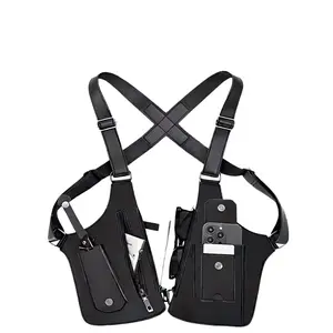 Men's Vintage PU Leather Chest Bag - Durable, Multifunctional Outdoor Tactical Bag with Adjustable Straps, Hidden Pockets, Anti-Theft Storage, Ideal for Cycling, Hiking, Holiday Gift for Boyfriend outdoorfun