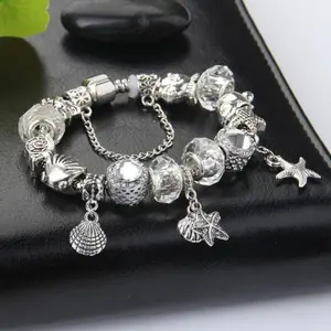 Siliver Ocean Bracelet DIY Fashion Gifts Conch Jellyfish For Ladies Girls Holiday Gifts bracelets