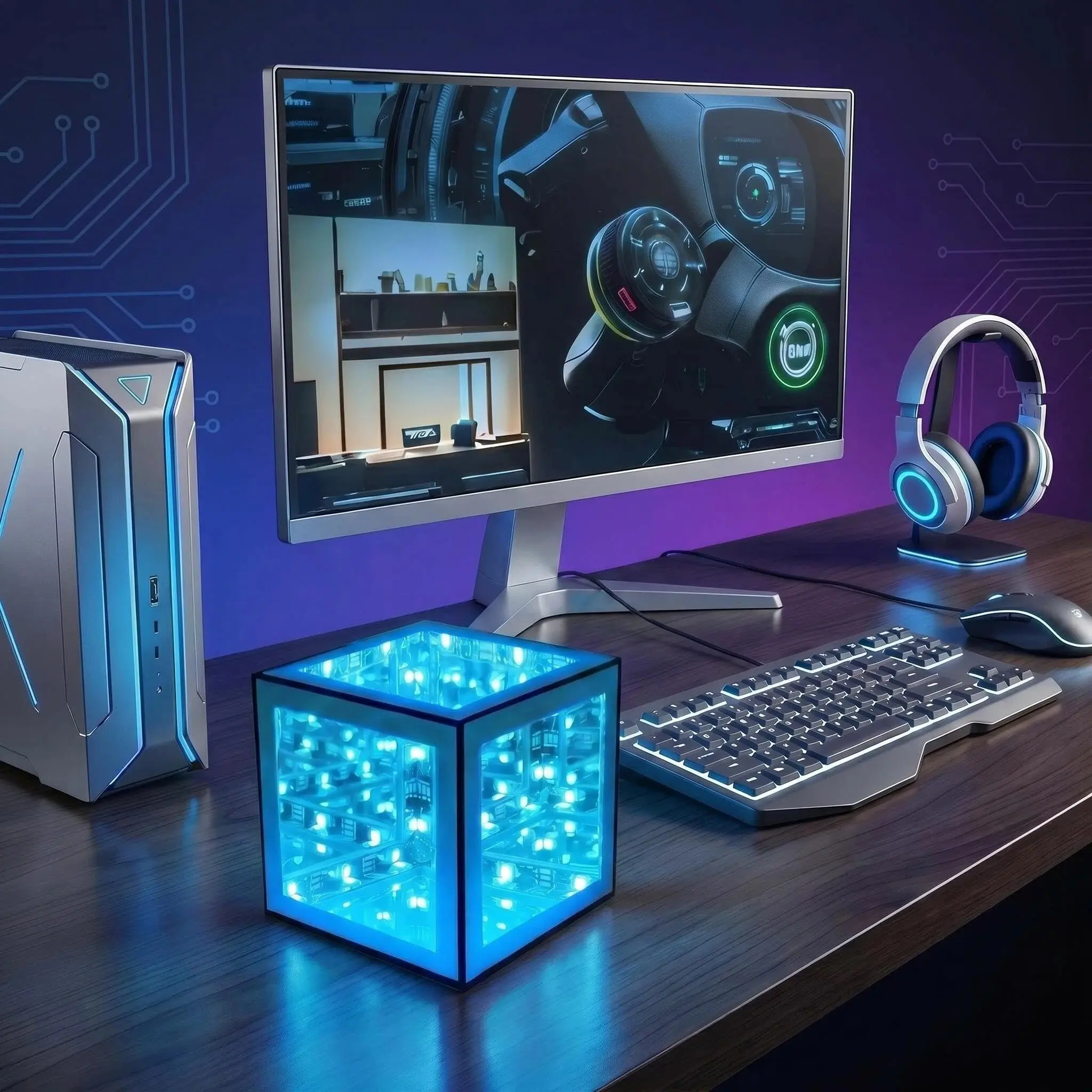 Adjustable LED Table Lamp, Led Ambient Lighting, Infinite Space Abyss Effect, RGB 3D Deep Space Light, USB Powered, Home Decor for Bedroom, Living Room, Game Room, Decorative Lamps, Decorative Ambiance Lighting