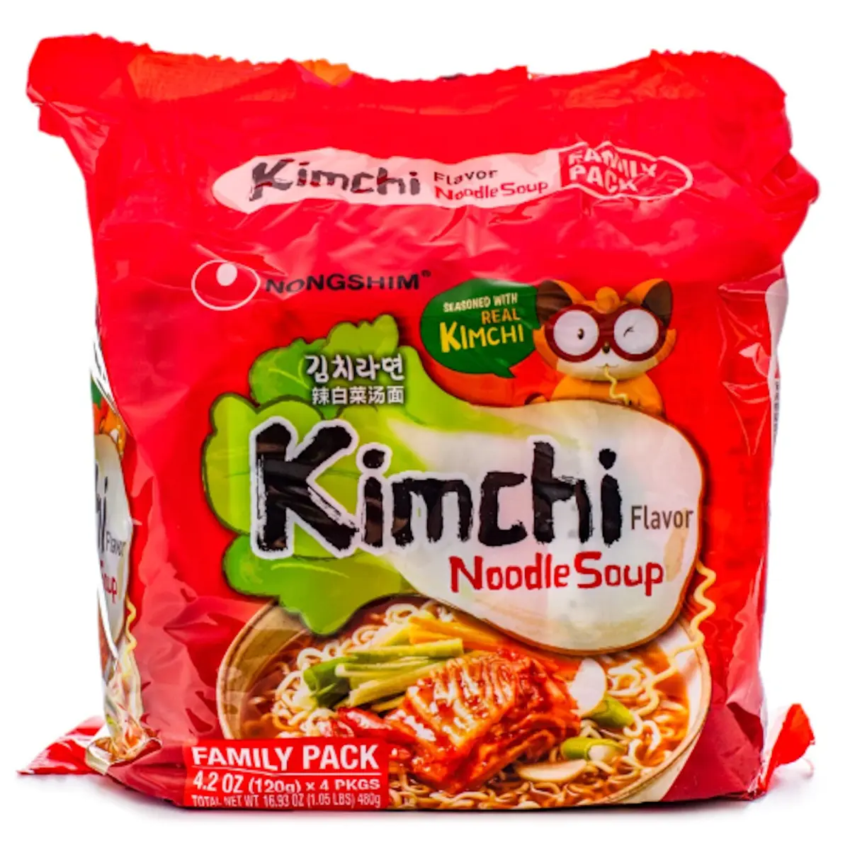 Nongshim Korean Spicy Chewy Flavor Instant Kimchi Ramen Noodle Soup