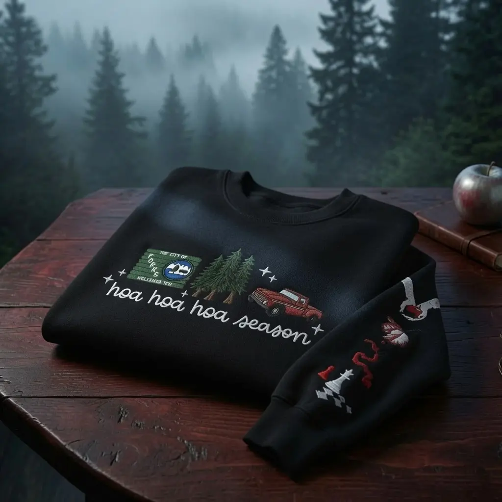 Twilight Embroidered Sweatshirt, Bookish Crewneck, Vampire Aesthetic, New Moon Eclipse Breaking Dawn Gift