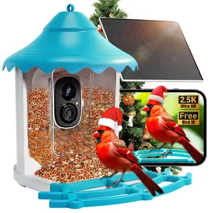 open  gate  camera CINMOORE Non-Subscription-AI Solar Bird Feeder with 4MP Camera, Free Birds Species Identification, 2.5K Smart Bird House with Camera, Instant Arrival Alerts, Squirrel-Proof, Ideal Christmas Gift for Bird Lovers and All Family, Outdoor B