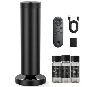 Newly Upgraded deluxe waterless aroma diffuser contains 3 kinds of essential oils, filling the entire room with fragrance. It features adjustable mist output, a timer, and a night light, making it an excellent starter kit for homes and hotels.