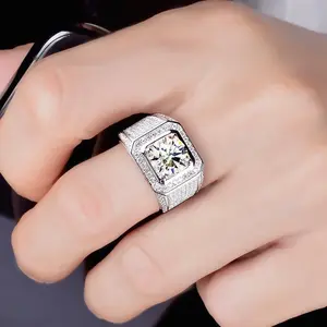 1–3 Carat Lab Grown Diamond Men’s Ring, Real Diamond Look, D Color VS, Real Gold Promise Ring for Him men's valentine's gifts