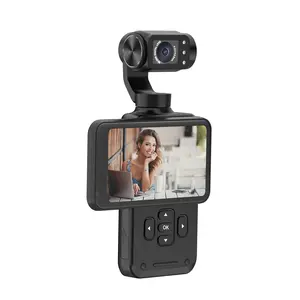 Portable 3-Axis Gimbal Camera with 5K 30fps/4K 60fps Video, 120° Ultra-Wide Angle, IR Night Vision, 3.5-Inch Flip Touch Screen, Ideal for Vlogging, Travel, and Home Office