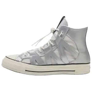 Converse Chuck 70 High-Top Sneakers in Silver with Comfortable Thin Sole and Slip-Resistant Design for Men and Women Trending Shoes, House White Official Shoes to Get / Maison Mihara
