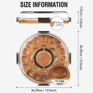 Upgraded Wooden Deviled Egg Tray with Lid, 24 Slots, Perfect for Parties and Home Kitchen, Dishwasher Safe Cover