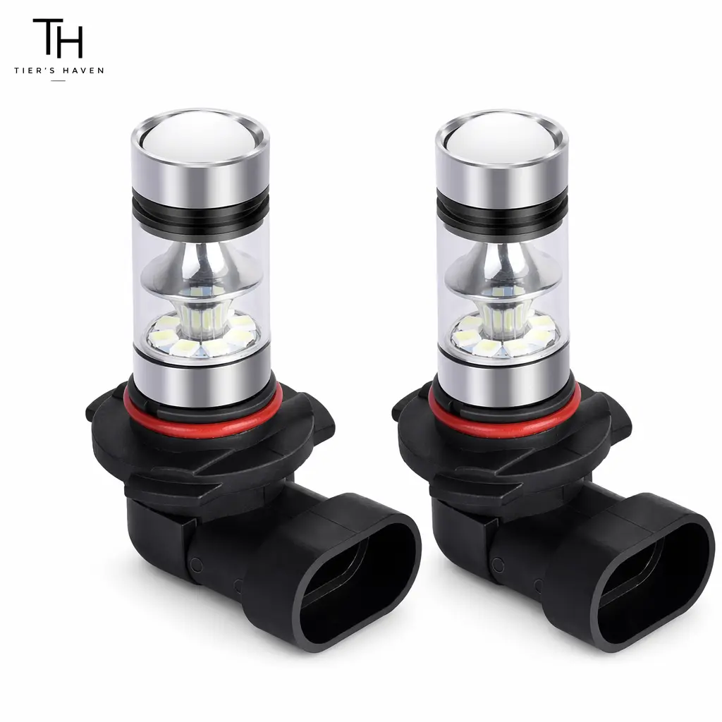 Tier's Haven 9006 HB4 9012 LED Fog Light Bulbs 2 Pack, 100W Cree LED High Power, 8000K Ice Blue Fog Lamp Replacement for DRL Driving Lights, Car Lighting Accessories