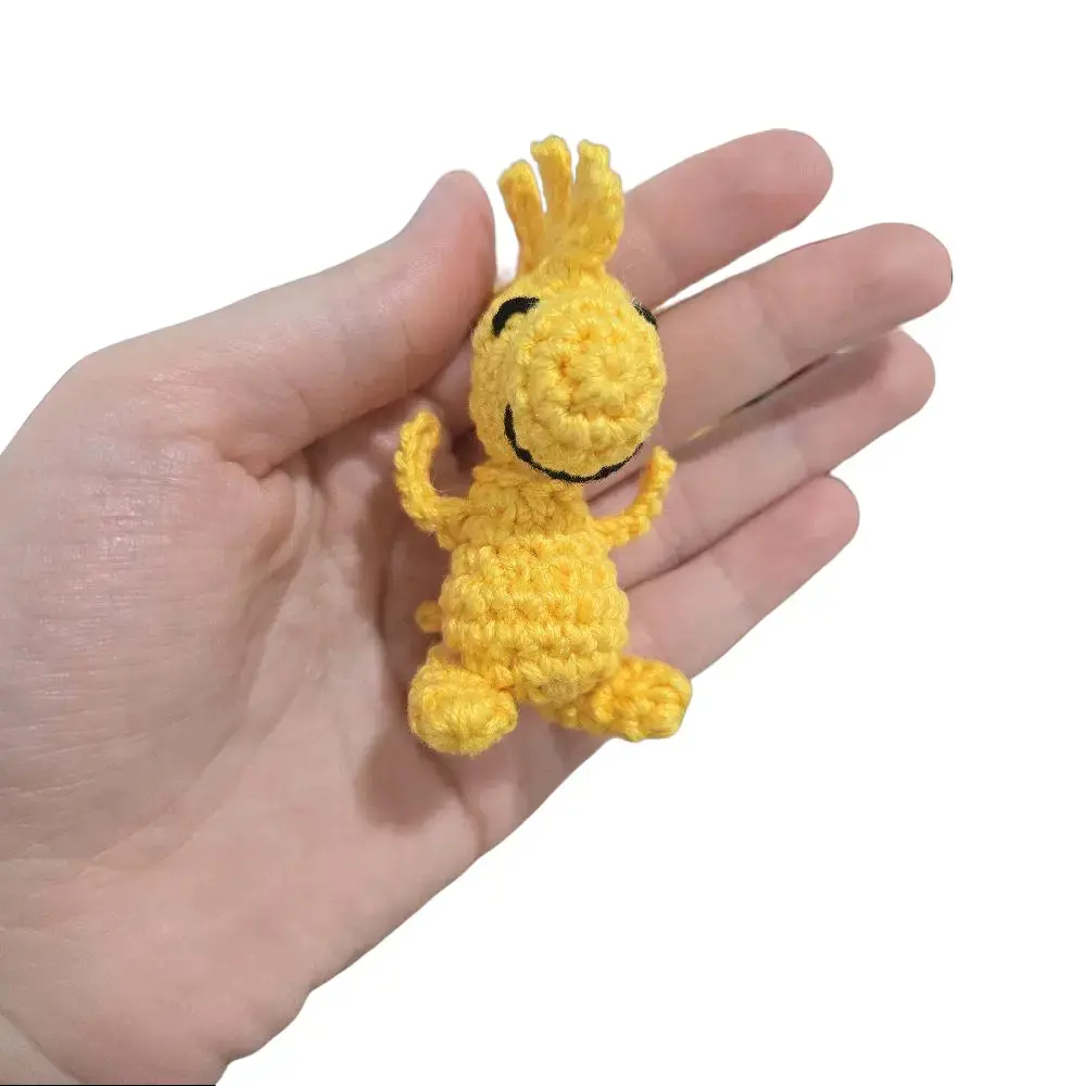 Handmade Crocheted Yellow Bird Keychain Pendant, 100% Cotton Cute Animal Charm, Unique Fabric Gift for Friends, Gift Choice, Pure Cotton, Animal Motif, Bird Shape, Handcrafted Item, Unique Crafted Accessory