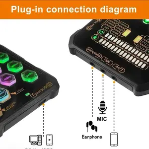 Hosabely SK9 Small Handheld Sound Card Set Changer Voice Portable Audio Interface Mini Microphones Household Items for Karaoke, Noise, and Streaming mini microphone streaming equipment phone accessories