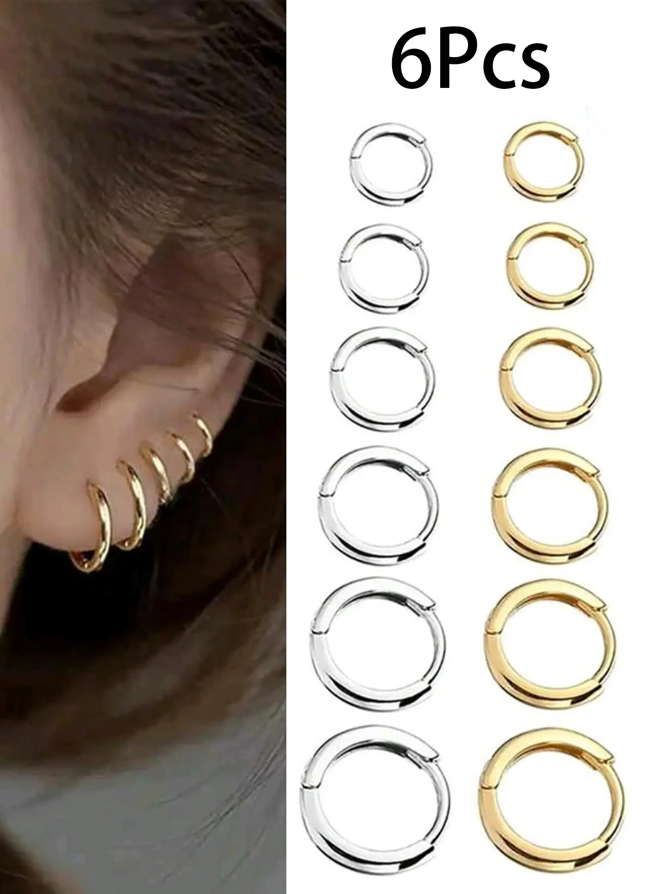 Stainless Steel Hoop Earrings for Men & Women, Multiple Sizes (8-18mm), Gift for Daily Wear, Versatile Earrings, Durable Earring Stack, Earrings Jewelry, Men Accessories