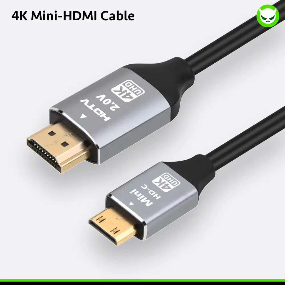 【4K Mini HDMI Cable】 Suitable for Anbernic RG35XX Series / 353 Series  / 40XX Series / 28XX / Cube XX Mini HDMI to HDMI 5FT/1.5M Aluminum Shell Copper Core High Wings (4K 60Hz) High Speed Bi-Directional 2.0 Cord for HDTV Tablet / Camera / Camcorder