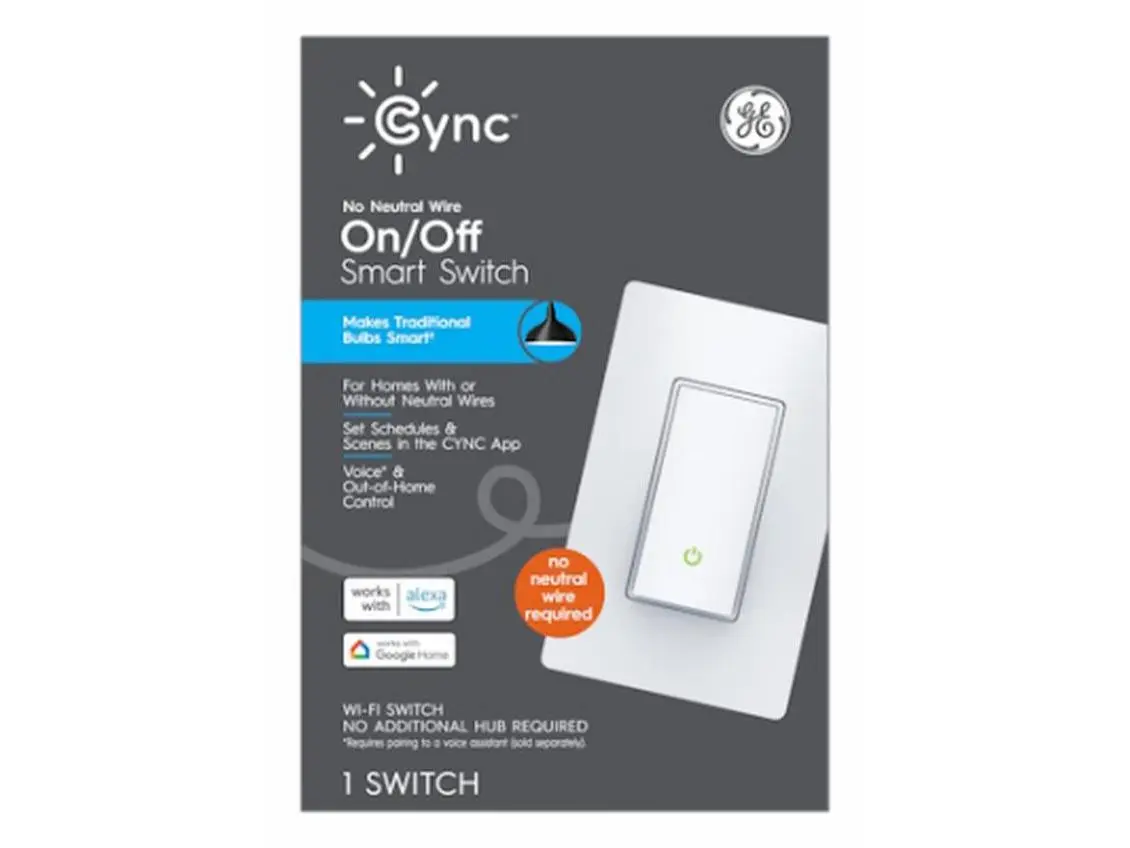 GE Lighting 100707 Cync Paddle Style On-Off Smart Switch