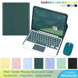 Keyboard with Touchpad for iPad 10.2 8 9th Pro 10.5 Air 3 11 2nd 3rd 4th Case 2022 10th 11th gen air 6 Air 5 Air 4 Foldable Stand Cover bluetooth mouse, Tablet Keyboard