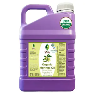 SVA Moringa Seed Oil Organic - 32 Fl Oz – 100% Natural Cold Pressed Moringa Oil - for Face, Skin Care, Hair Care, Scalp Massage & Body Massage – Carrier Oil with Dropper