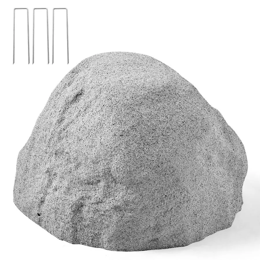 fathersdaygift VEVOR Faux Rock Cover, Outdoor Fake Rock Well Pump Cover, Realistic Natural Texture, Lightweight Weather-Resistant Polyresin Artificial Boulder for Landscaping Garden Yard Dcor, Grey, Small Size