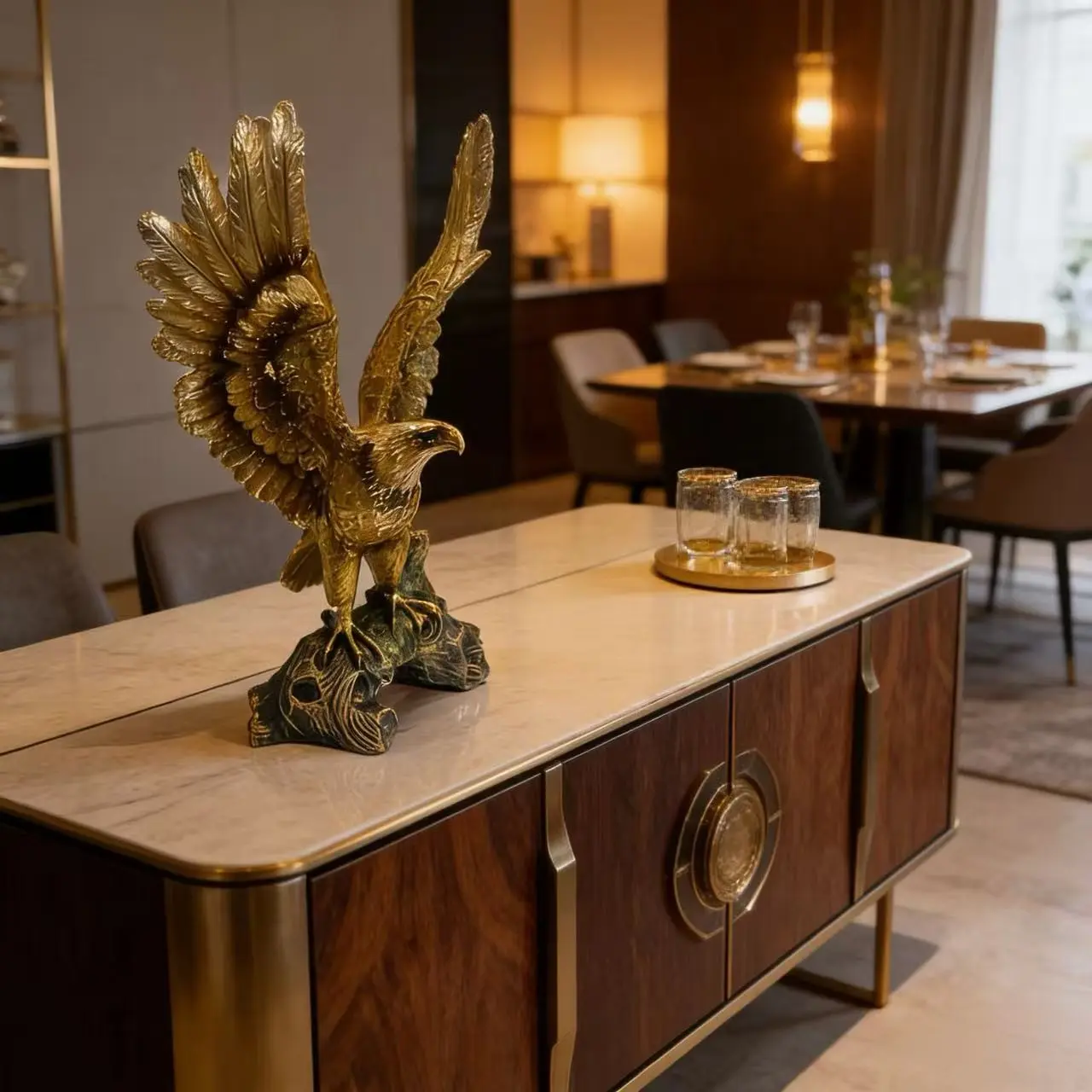 Elegant Eagle Statue Resin Artwork, Perfect for Entryway Living Room Office Home Decorative Ornaments, Creative Home Decor, Decorative Sculptures