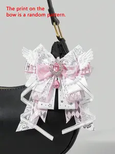 Exquisite, sweet, cool, fashionable and niche design bow pendant, cute and atmospheric angel wing decoration bag pendant, Charms for Bags, lightweight and easy to carry, suitable for carrying on dates, parties, and commutes, Purse Accessories