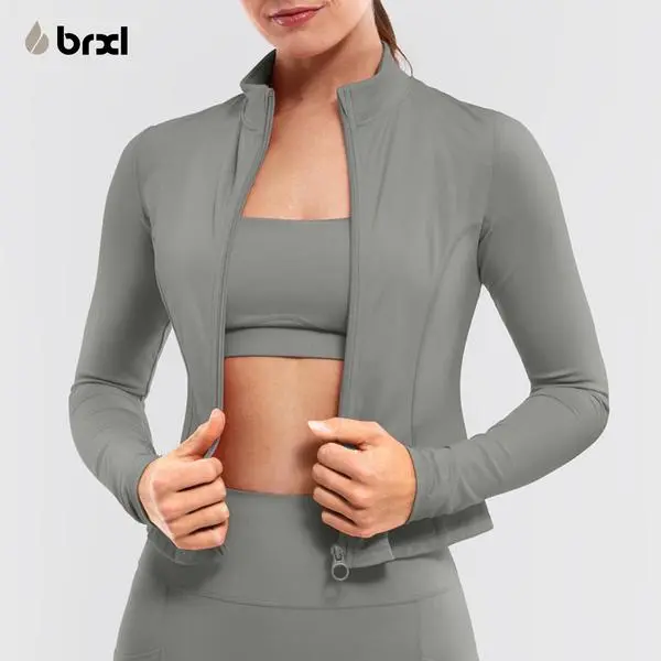 BRXL Women's Slim-Fitting Full-Zip Athletic Outerwear - Lightweight, UPF 50+ Sun Protection Sculpted Sports Jacket for Workout, Running, Sports Outerwear, Women Workout Clothes, Workout Gear, Curved Back Pocket,back to school,back to school haul