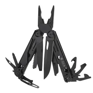 Wetactics MT-02 18-in-1 Black Multitool – Portable Multi-Tool Kit: Pliers, Saw, Scissors, Screwdriver & Bottle Opener for Home, Car & Camping